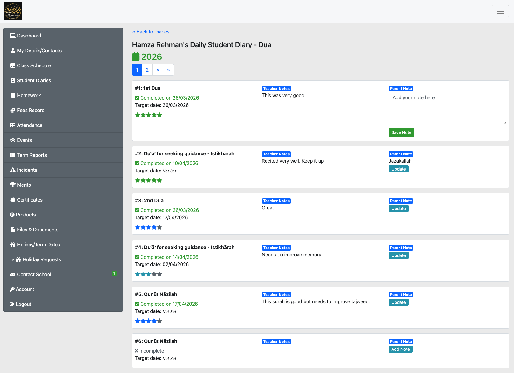 Parent portal overview